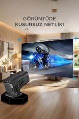 Projeksiyon Cihazı Taşınabilir Ev Sinema 4K 1080P Android Akıllı Projektör HY320 Siyah