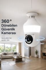 Güvenlik Kamerası 360 Derece Dönebilen Wifi Ampül Full Hd Smart Ip Kamera CMR26 Beyaz