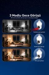 Güvenlik Kamerası 360 Derece Dönebilen Wifi Ampül Full Hd Smart Ip Kamera CMR26 Beyaz