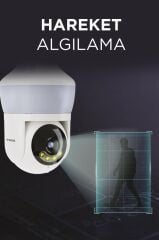 TORİMA CMR-26 Beyaz 360° Full Hd 1080p Ampül Wifi Smart Ip Güvenlik Kamerası