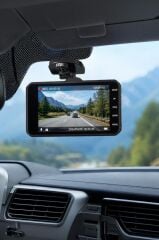 Araç İçi Kamera Gece Görüşlü Dokunmatik LCD Ekranlı 1080P Ön ve Arka Araç Kamerası TA04 Siyah