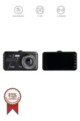 Araç İçi Kamera Gece Görüşlü Dokunmatik LCD Ekranlı 1080P Ön ve Arka Araç Kamerası TA04 Siyah