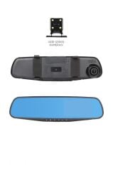 Araç İçi Kamera Gece Görüşlü LCD Ekranlı 1080P Ön ve Arka Dikiz Aynası TA05 Siyah