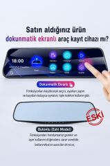 Araç İçi Kamera Gece Görüşlü LCD Ekranlı 1080P Ön ve Arka Dikiz Aynası TA06 Siyah