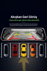 Araç İçi Kamera Gece Görüşlü LCD Ekranlı 1080P Ön ve Arka Dikiz Aynası TA06 Siyah
