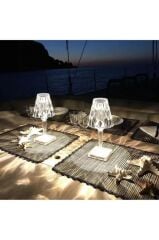 LW-4 Akrilik Kristal Led Şarjlı Masa Üstü Lamba