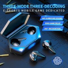 Oyuncu Kulaklığı Kablosuz Kulakiçi Rgb Işıklı Çift Mikrofonlu 3 Modlu Bluetooth 5.2 Tg-g20 Sarı