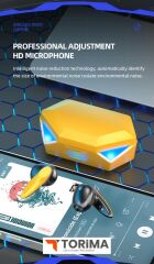 Bluetooth Kulaklık Kulak İçi Rgb Işıklı Oyuncu Kulaklık TG-G20 Sarı