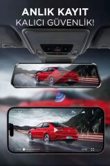 Araç İçi Kamera Gece Görüşlü LCD Ekranlı 1080P Ön ve Arka Dikiz Aynası TA06 Siyah