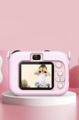 Dijital Fotoğraf Makineleri Oyunlu Çocuk Kamerası 1080P Hd CMR16 Pembe