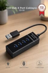 Usb Hub 4 Port Çoklayıcı 3.0 Çoğaltıcı YD32 Siyah