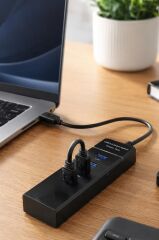 Usb Hub 4 Port Çoklayıcı 3.0 Çoğaltıcı YD32 Siyah