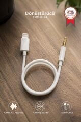 Dönüştürücü Kablo Lightning to 3.5MM Aux TRMJH24 Beyaz