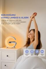Masa Lambası Kablosuz Şarj Özellikli Saat Hoparlör 3IN1 G1 Siyah