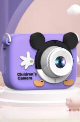 Dijital Fotoğraf Makineleri Oyunlu Çocuk Kamerası 1080P Hd CMR16 Mor