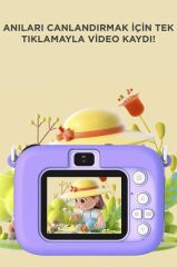 Dijital Fotoğraf Makineleri Oyunlu Çocuk Kamerası 1080P Hd CMR16 Mor