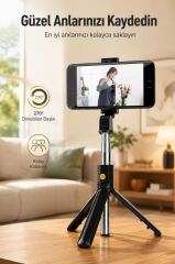 Tripod Kumandalı Mini Kablosuz Selfie Çubuğu K07 Siyah