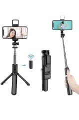 Tripod Kumandalı Kablosuz Selfie Çubuğu S03 Siyah