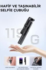 Tripod Kumandalı Kablosuz Selfie Çubuğu S03 Siyah
