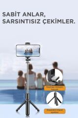 Tripod Kumandalı Kablosuz Selfie Çubuğu S03 Siyah