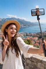 Tripod Çok Amaçlı Kumandalı Kablosuz Selfie Çubuğu S03 Siyah