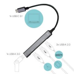 Torima Type-C To Usb Hub 4 Ports YD-30