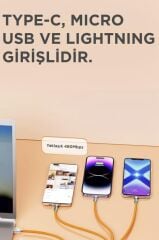 Torima U160 Siyah 3 IN 1 Usb To  Type-c , Lightning , Micro Uçlu Şarj Data Kablosu