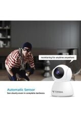 Güvenlik Kamerası 360 Derece Dönebilen Full Hd Smart Ip Kamera CMR8 Beyaz