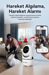 Güvenlik Kamerası 360 Derece Dönebilen Full Hd Smart Ip Kamera CMR9 Beyaz