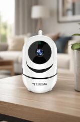 Güvenlik Kamerası 360 Derece Dönebilen Full Hd Smart Ip Kamera CMR9 Beyaz