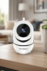 Güvenlik Kamerası 360 Derece Dönebilen Full Hd Smart Ip Kamera CMR9 Beyaz