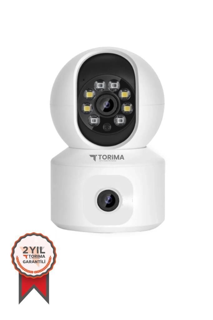 Güvenlik Kamerası 360 Derece Dönebilen 1080P Çift Kamera Full Hd Smart Ip Kamera CMR10 Beyaz