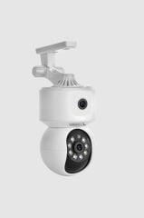 Güvenlik Kamerası 360 Derece Dönebilen 1080P Çift Kamera Full Hd Smart Ip Kamera CMR10 Beyaz