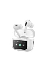 Torima A9PRO Beyaz OLED Ekranlı ANC/ENC Destekli 5.4 Bluetooth Kulaklık