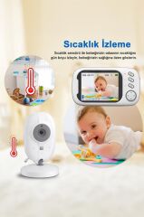 Bebek Kamerası Telsiz Monitörlü Full Hd Smart Ip Güvenlik Kamerası ABM600 Beyaz