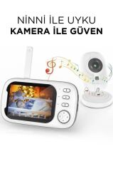 Bebek Kamerası Telsiz Monitörlü Full Hd Smart Ip Güvenlik Kamerası ABM600 Beyaz