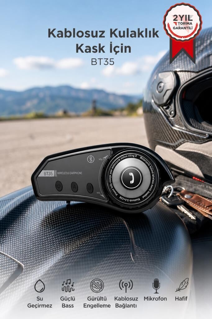 Bluetooth Motosiklet Kask Kulaklığı Rgb Işıklı Yüksek Sesli Intercom With Light BT35