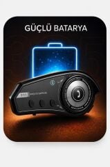 Bluetooth Motosiklet Kask Kulaklığı Rgb Işıklı Yüksek Sesli Intercom With Light BT35