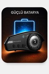 Bluetooth Motosiklet Kask Kulaklığı Rgb Işıklı Yüksek Sesli Intercom With Light BT35