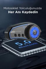 Bluetooth Motosiklet Kask Kulaklığı Rgb Işıklı Yüksek Sesli Intercom With Light BT35