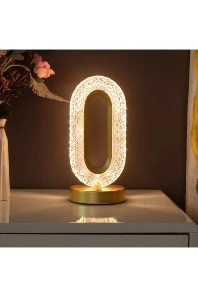 Kristal Elmas Masa Lambası Led Işıklı Şarjlı Dokunmatik Akrilik Gece Lambası LW20