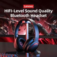 Lenovo Thinkplus TH40 Kablosuz Bluetooth Kulaküstü Kulaklık Siyah-Kırmızı