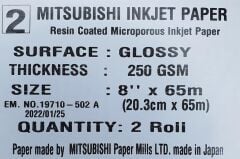 Mitsubishi InkJet Fotoğraf Kağıdı Glossy (Parlak) - 20.3 x 65 Metre - 1 Rulo