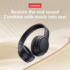 Lenovo Thinkplus TH20 Kablosuz Bluetooth Kulaküstü Kulaklık Siyah