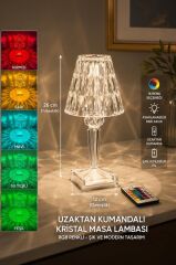 Abajur Kristal Elmas Masa Lambası Led Işıklı Şarjlı Dokunmatik Akrilik Gece Lambası LW4