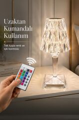 Abajur Kristal Elmas Masa Lambası Led Işıklı Şarjlı Dokunmatik Akrilik Gece Lambası LW4