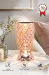 Vazo Kristal Elmas Masa Lambası Led Işıklı Şarjlı Dokunmatik Akrilik Gece Lambası LW8