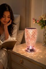 Vazo Kristal Elmas Masa Lambası Led Işıklı Şarjlı Dokunmatik Akrilik Gece Lambası LW8