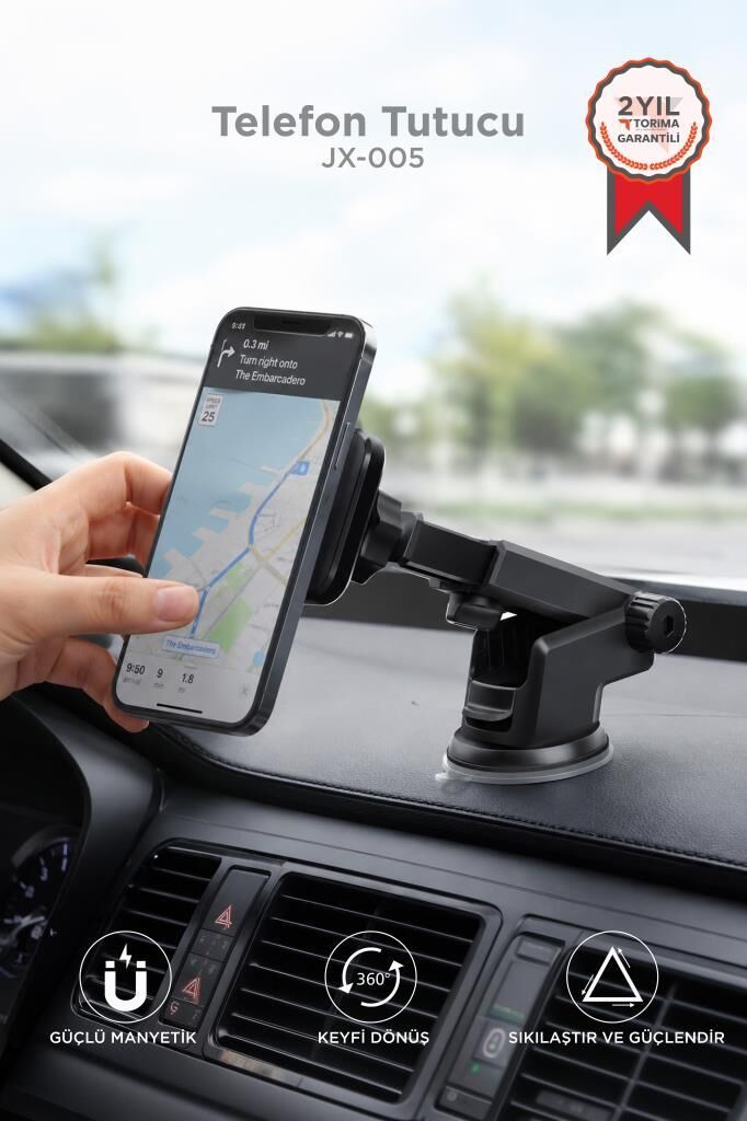 Araç İçi Telefon Tutucu Çok Amaçlı Magnetic Car Holder JX-005 Siyah