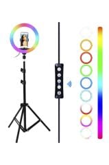 Torima MJ26 Siyah 2.1 M Saplı  Işıklı Selfie Çubuğu Youtuber Makyaj Işığı